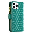thumbnail image 3 of Nalacover for iPhone 14 Pro 6.1 inch Zipper Wallet Case with Magnetic Clasp Flip Folio Kickstand 9 Card Slots Luxury Premium PU Leather and Soft TPU Shockproof with Wrist Strap Cover.Green, 3 of 10
