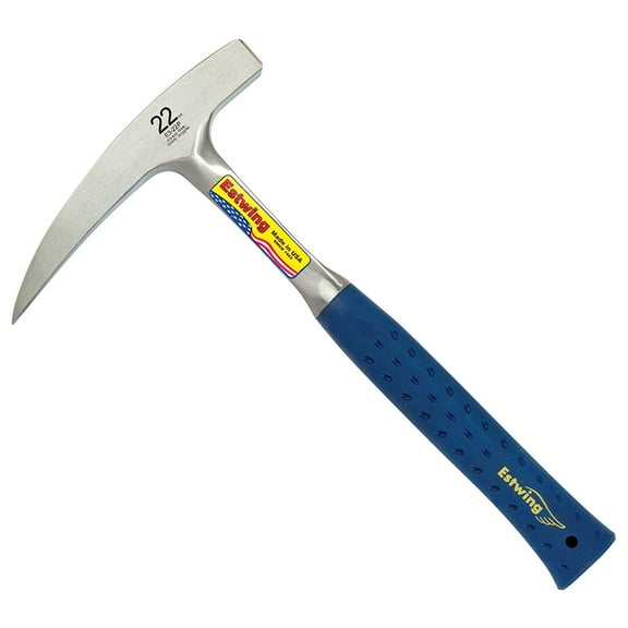 Estwing Rock Pick - 22 oz Geological Hammer with Pointed Tip & Shock Reduction Grip - E3-22P