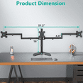 thumbnail image 3 of Triple Monitor Stand, Free Standing Three LCD Monitor Fully Adjustable Desk Mount Fits 3 Screens up to 27 inch, 22 lbs Weight Capacity per Arm, 3 of 6