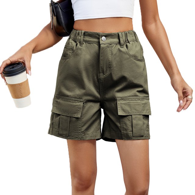 FJUCHAI Shorts Cargo en Denim pour Femmes Short Actif Extérieur Été pour Femmes S-TTG