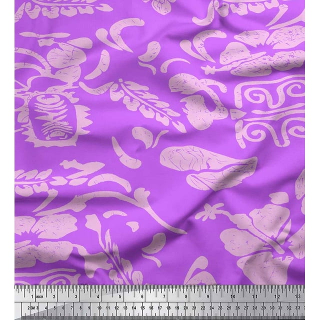 Soimoi Poly Georgette Fabric Flower Artistic Fabric Prints by Yard 42 Inch Wide