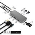 thumbnail image 2 of Estación de acoplamiento tipo C, concentrador USB, concentrador USB 3.0/RJ45, estación de acoplamiento Gigabit, color metal, 2 of 5
