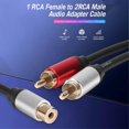 thumbnail image 2 of Cable divisor de audio portátil, sonido claro, señal estable, 28 cm, 1 RCA hembra a 2 machos, cable de audio auxiliar para computadora, 2 of 5