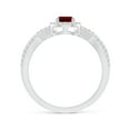 thumbnail image 2 of ANGARA Natural Twist Shank Pear Ruby Ring with Diamond Halo in 14K White Gold for Women (Size-6x4mm) | July Birthstone, Birthday, Anniversary, Jewelry Gift for Women | Natural Ruby Ring, 2 of 9
