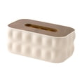 thumbnail image 1 of Estuche para servilletas, caja de pañuelos faciales, organizador decorativo moderno rectangular para Blanco, 1 of 7
