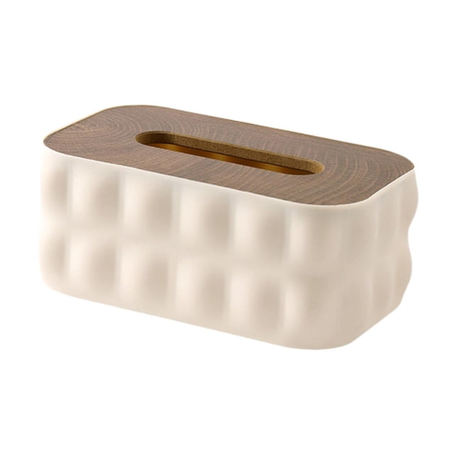 Estuche para servilletas, caja de pañuelos faciales, organizador decorativo moderno rectangular para Blanco
