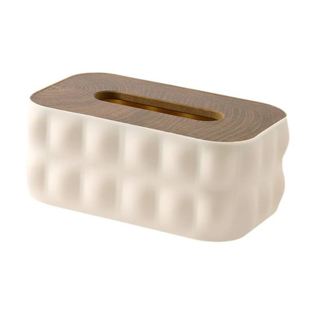 Servilletero decorativo moderno, caja organizadora de pañuelos rectangular para hotel Blanco