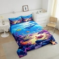 thumbnail image 4 of Erosebridal Marine life Sealife Comforter Set Toddler Fish Bedding Set Ocean Creature Themed Comforter Underwater Animal Pattern Quilt Set, 4 of 7