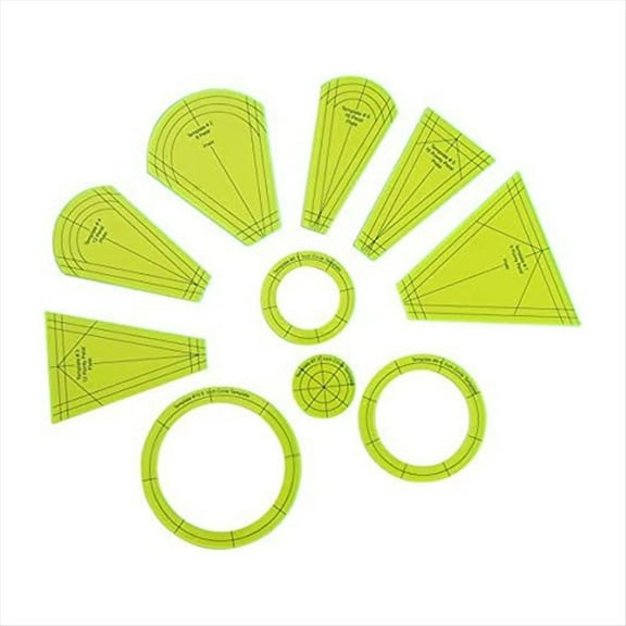 10 Pieces Dresden Quilting Template Ruler Set, Patchwork Sewing Measuring Tool for DIY Quilt Craft