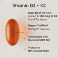 thumbnail image 3 of Sports Research® Vitamin D3 K2 - 5000iu of Vegan D3 & 100mcg of Vitamin K2 as MK7 - (60 Softgels), 3 of 8