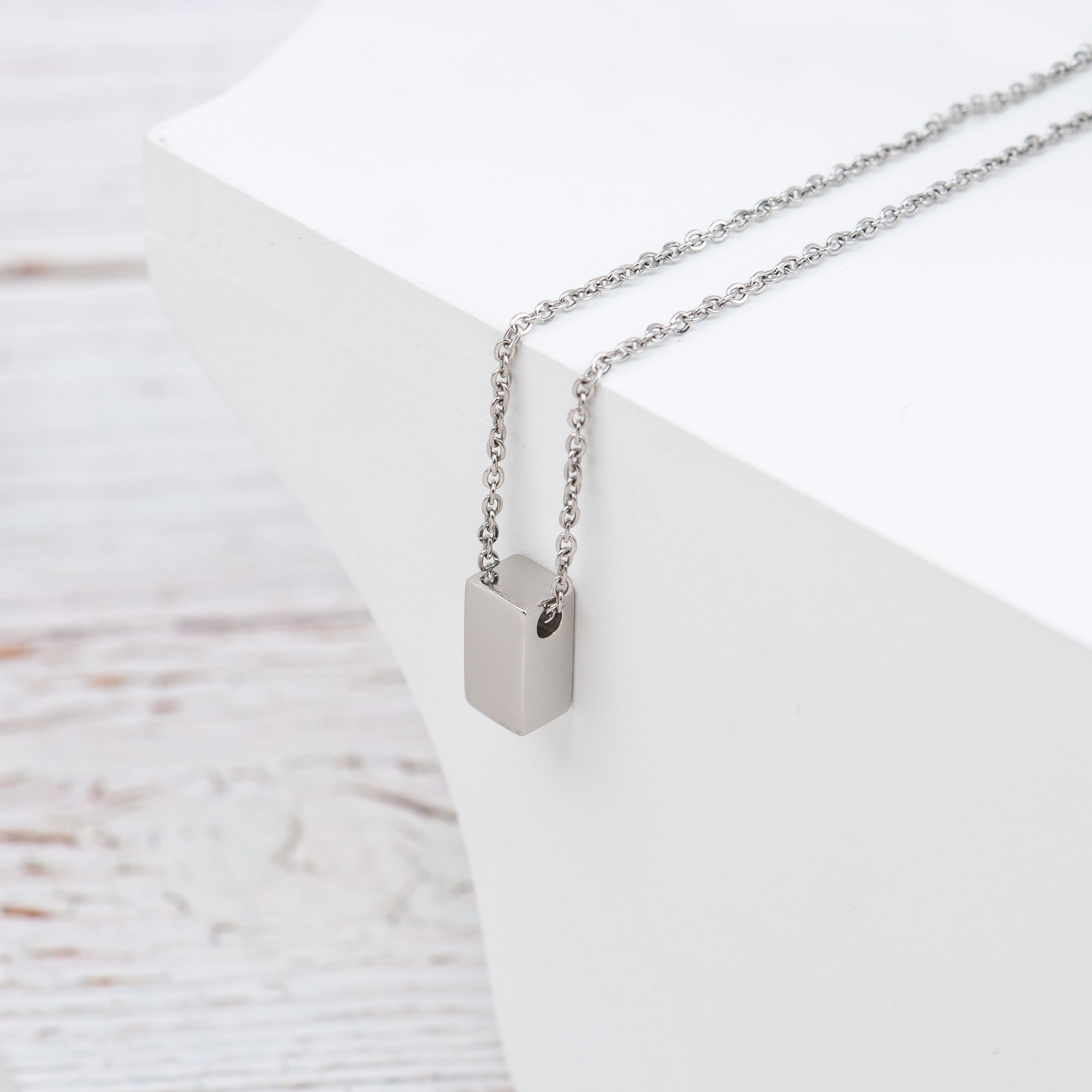 Anavia Best Friend Necklace, Friendship Jewelry, Best Friend Gifts, Gift for Friend, Birthday Gift, Christmas Gift for Her, Two Cube Necklaces with Wish Card -[Silver Charms]