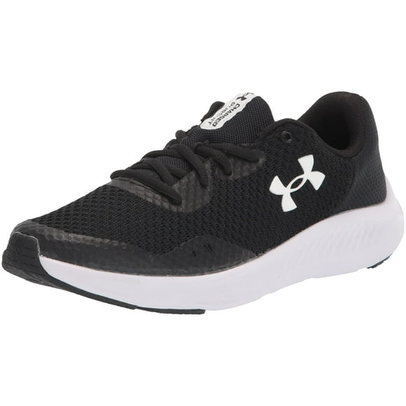 Under Armour Boy's Charged Pursuit 3 Running Shoe, Black (001)/White, 6 Big Kid