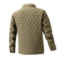 thumbnail image 4 of YLSDY 2024 Men's Winter Quilted Shirt Jacket Warm Trucker Coats Long Sleeve Snap Up Workwear Outerwear with Pockets Khaki L, 4 of 4