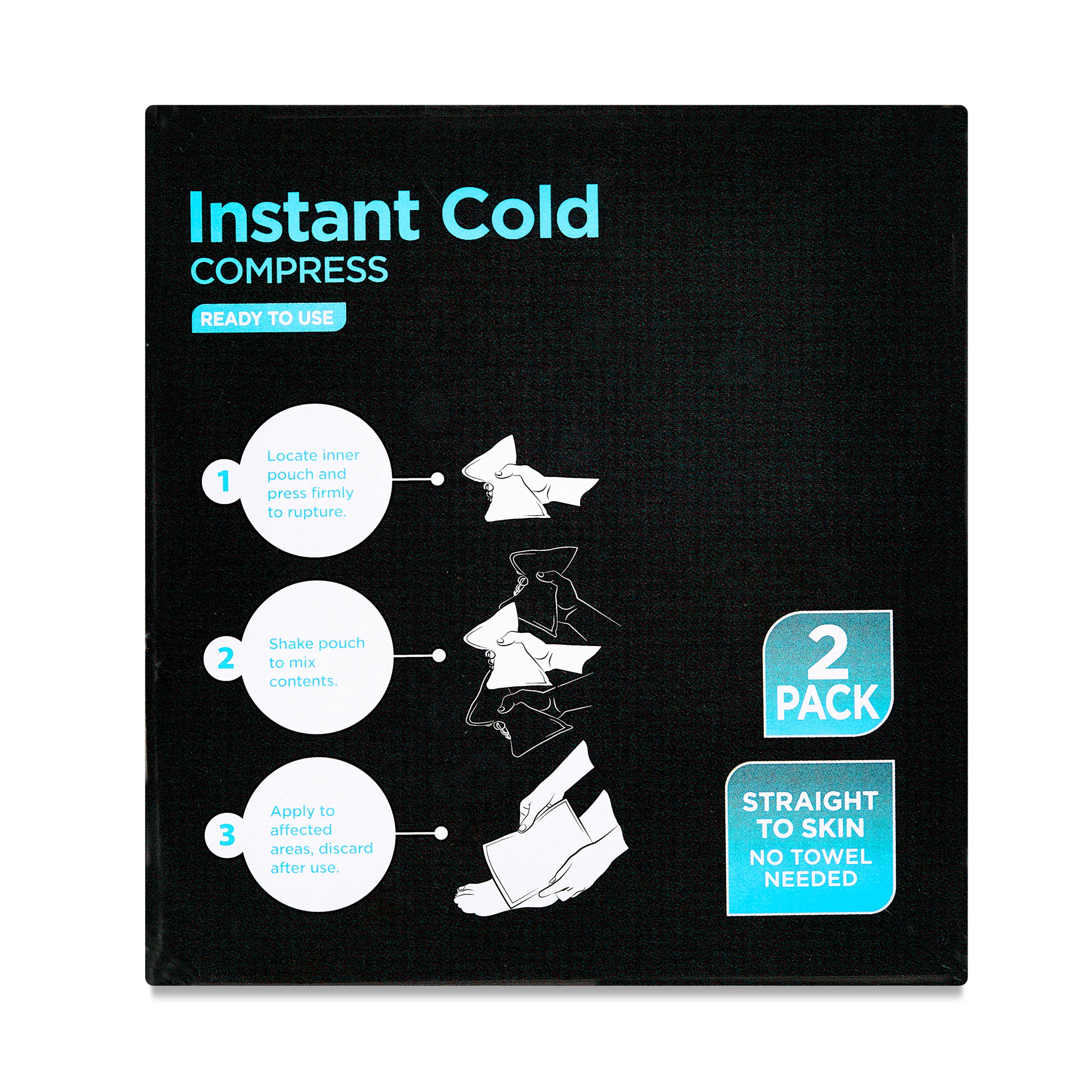 (2 pack) Equate Instant Cold Compress, Ready to Use, 2 Pack