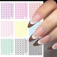 thumbnail image 2 of STARLAN Colorful French Tip Nail Stickers, Colorful French Line Nail Art Stickers Gradient Color French Tip Nail, Nail Stickers Solid Color French Gradient Nail Stickers Back Adhesive, 2 of 5