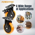 thumbnail image 7 of POWERTEC 6 Inch Swivel Caster Wheels Set of 4 with Dual Locking Brake - 1390 lbs Loads Heavy Duty Industrial Grade - Ideal for Heavy Equipment, Automotive Workshop, Cart, Dolly and Workbench (17216N), 7 of 7