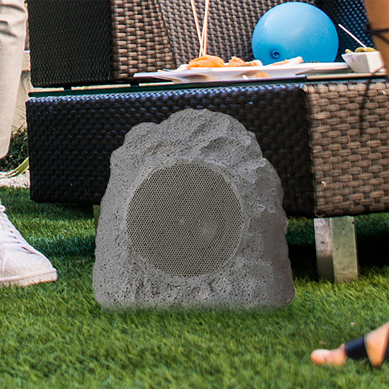 Gemini GHRK-400-PR Bluetooth TWS 40-Watt-Peak Outdoor Rock Speaker Set for Waterproof Patio Sound System, 2 Count