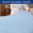 thumbnail image 5 of Queen Flat Sheet - 100% Egyptian Cotton, 600 Thread Count Sateen Weave - Ultra-Soft, Breathable, and Cooling - Premium Hotel-Quality Top Sheet Only - (Light Blue, Queen), 5 of 7