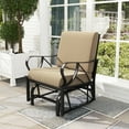 thumbnail image 2 of Patiojoy Outdoor Glider Chair Smooth Rocking Single Chair w/ Thick Cushions & Heavy-Duty Metal Frame Tan, 2 of 9