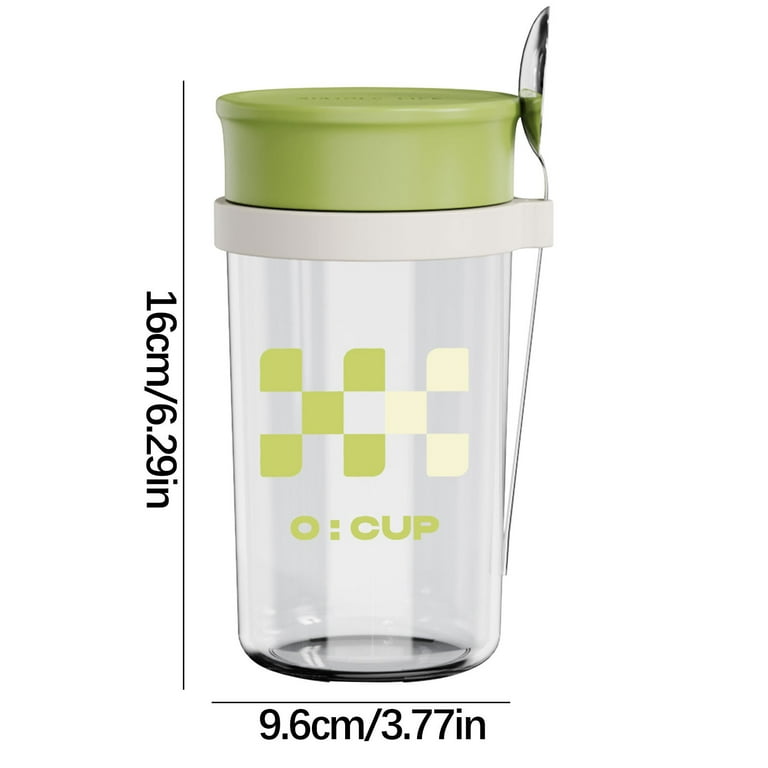 Feledorashia 500ml Multifunctional Glass Sealed Cup Coffee Mug, Breakfast Oatmeal Coffee Cup - Drink and Store Food, Portable Design, with Lid and