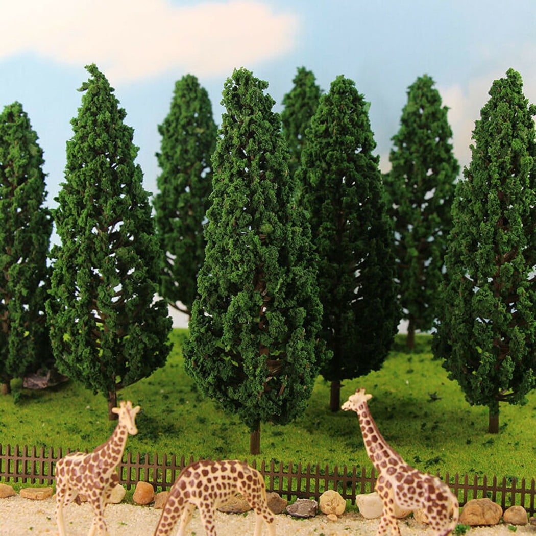 10 Gemischte Modell Bäume Zug Eisenbahn Architektur Wald Landschaft Layout 