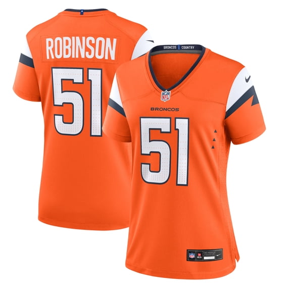 Women's Nike Que Robinson Orange Denver Broncos Team Game Jersey