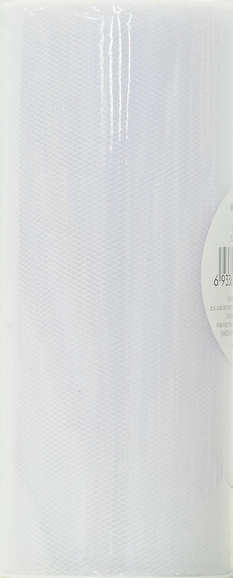 Fuzhou 6" White Sparkle Tulle, 25 Yards, 100% Polyester by the Bolt