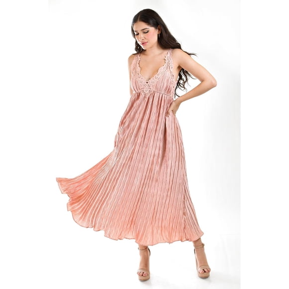 Vestido plisado Roman Fashion Juvenil 12632 Palo de Rosa M