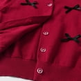 thumbnail image 5 of Ruyang Girls Knitted Sweater Cardigan with Bowknot School Ribbed Knit Sweaters Jacket Button Down Crewneck Preppy Tops, 5 of 6