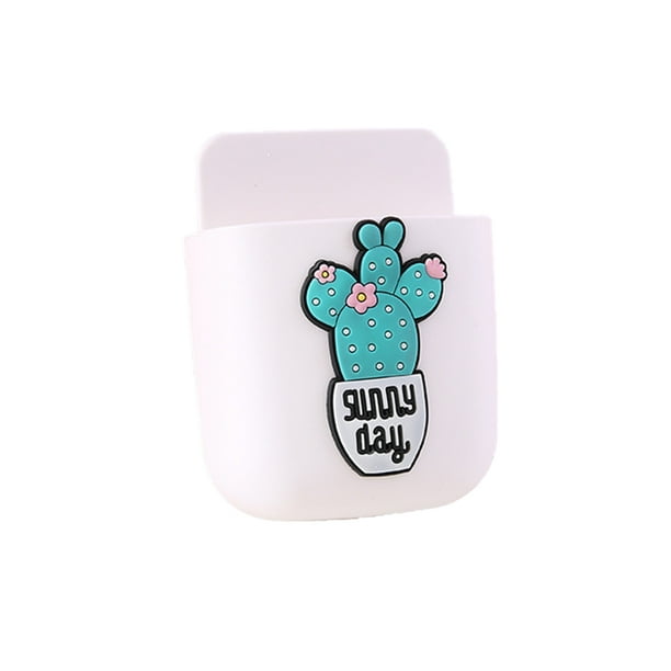 Caja De Almacenamiento Montada En La Pared Caja De Almacenamiento Del Teléfono Caja De Almacenamiento Linda Caja De Almacenamiento De Dibujos Animados Contenedor De Almacenamiento ANGGREK Patrón Blanco+Cactus