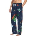 thumbnail image 2 of Xecao Dinosaur Astronaut Space Surfing Men's Straight Lounge Pajama Pants: The Ultimate in Comfortable Sleepwear, 2 of 9