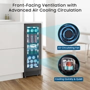 AVAHUM 12 Inch 60-Can Under Counter Beverage Refrigerator, Professional Built-In Drink Cooler, Round Handle