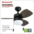 thumbnail image 3 of Honeywell Ocean Breeze 30" Bronze Small LED Ceiling Fan with Light, 3 of 14