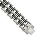 thumbnail image 2 of Chisel Stainless Steel Brushed and Polished with Black Rubber Inlay 8.25 inch Link Bracelet, 2 of 3