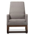 thumbnail image 2 of Baxton Studio Yashiya Chaise à Bascule Moderne Rétro en Tissu, Bois, Gris, 2 of 5