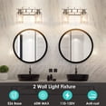 thumbnail image 3 of Senhu 2-Light Bathroom Light Fixtures, Modern Vanity Lights with Clear Glass Shade, Brushed Nickel Bathroom Vanity Light Over Mirror, Living Room, 3 of 9