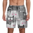 thumbnail image 2 of Picia Cats Group pattern Mens Swim Trunks with Compression Liner Stretch Beach Shorts Quick Dry with Zipper Pockets No-Chafing Board Shorts-Medium, 2 of 9