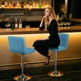 thumbnail image 4 of MoNiBloom Swivel Counter Height Bar Stool Set of 2, Adjustable Modern Barstools Faux Leather, for Kitchen Dinner, Navy Blue, 4 of 12