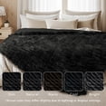 thumbnail image 5 of Regal Living Soft Plush Faux Fur Fuzzy Throw, Black, 50" x 60", 5 of 8