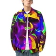 thumbnail image 2 of Rave Rainbow of Glow Stick Fire Baseball Jersey Fashion Ribbed Sleeve Man Women's Jacket Motion Tops XXS-6XL, 2 of 7