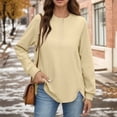 thumbnail image 6 of WTOBBY Women's Lightweight Button Detail Hoodie, Long Sleeve Casual Pullover, Preppy Style with Kangaroo Pocket for Essentials and Classic Streetwear Look,Beige XL, 6 of 6