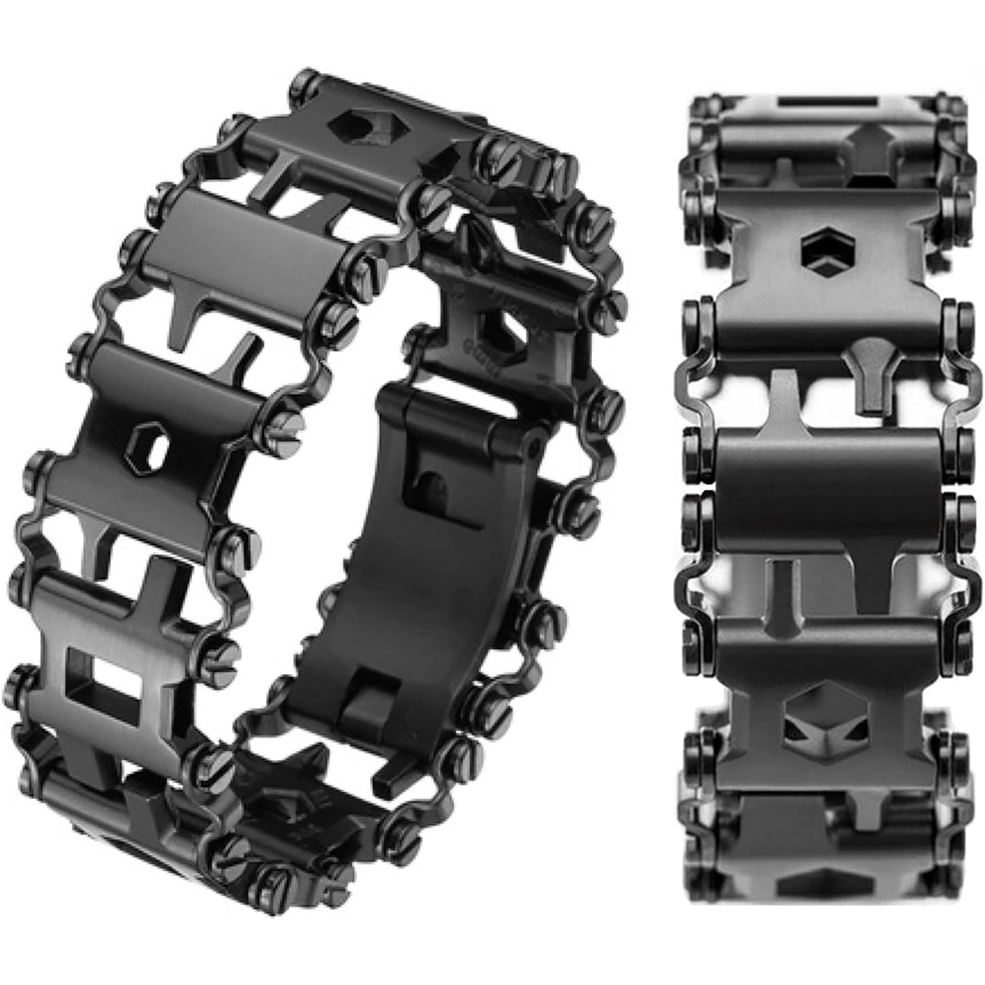 EXLEAF Multitool Bracelet 29 in 1 Tools Bracelet for Men and Women Stainless Steel Multi-Functional Tool Utility Wrist Survival Band for Sailing Travel Camping Hiking-Black