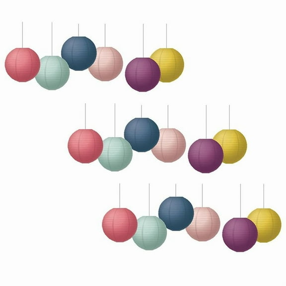 Teacher Created Resources Oh Happy Day Multi-color Back-To-School 8" Round Shaped Paper Party Lanterns, 18 Count