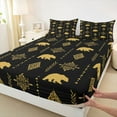 thumbnail image 3 of Feelyou Hippie Bear Teens Twin Sheet Sets, Yellow Damask Aztec Bedding, 3pcs, 3 of 7