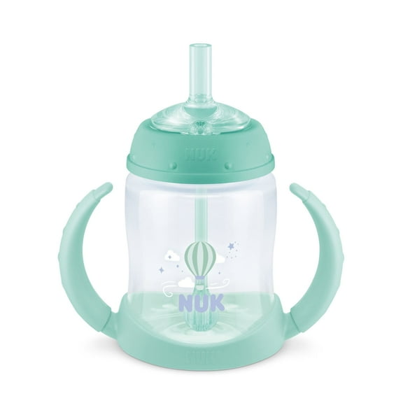 NUK Learner Infant Toddler Straw Cup, 5oz Straw Sippy Cup 6  Months, 1 Pack, Teal, Unisex