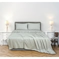 thumbnail image 3 of ROYALE LINENS 300 Thread Count 100% Long Staple Combed Cotton Stripe Sheet Set - 4 Piece Queen Bed Sheets - 1 Fitted, 1 Flat & 2 Pillow Cases - Soft Cool & Crisp Sheet Set (Queen, Narrow Stripe Grey), 3 of 10