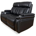 thumbnail image 2 of Bowery Hill Leather Fabric Power Loveseat in Midnight Black, 2 of 2
