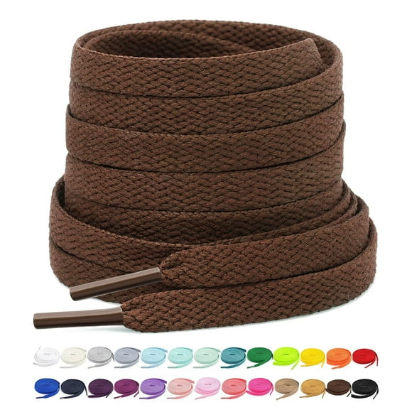 Stepace [2 Pairs Flat Shoe Laces for Sneakers 5/16"" Width 30""-72"" Length 26 Color Shoelaces Brown 40""(102 cm)