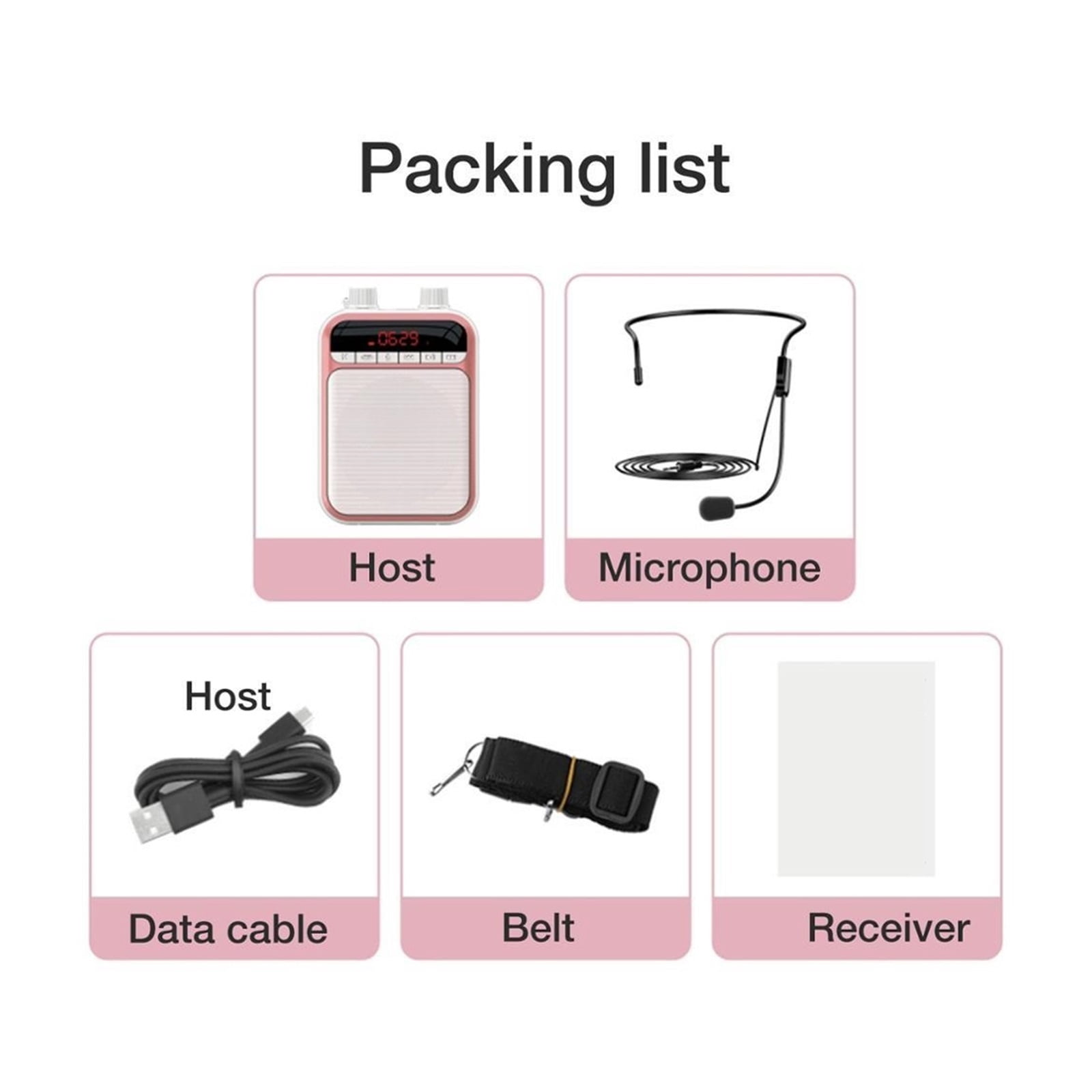 Megaphone Voice Amplifier Radio With Wired Mic Headset Belt Loudspeaker Amplificador De Voz Blue-tooth Audio Speakers ,Easy to Operate