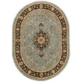 thumbnail image 3 of Well Woven Noble Medallion Light Blue Persian Floral Oriental 6'7" x 9'6" Oval Rug, 3 of 4